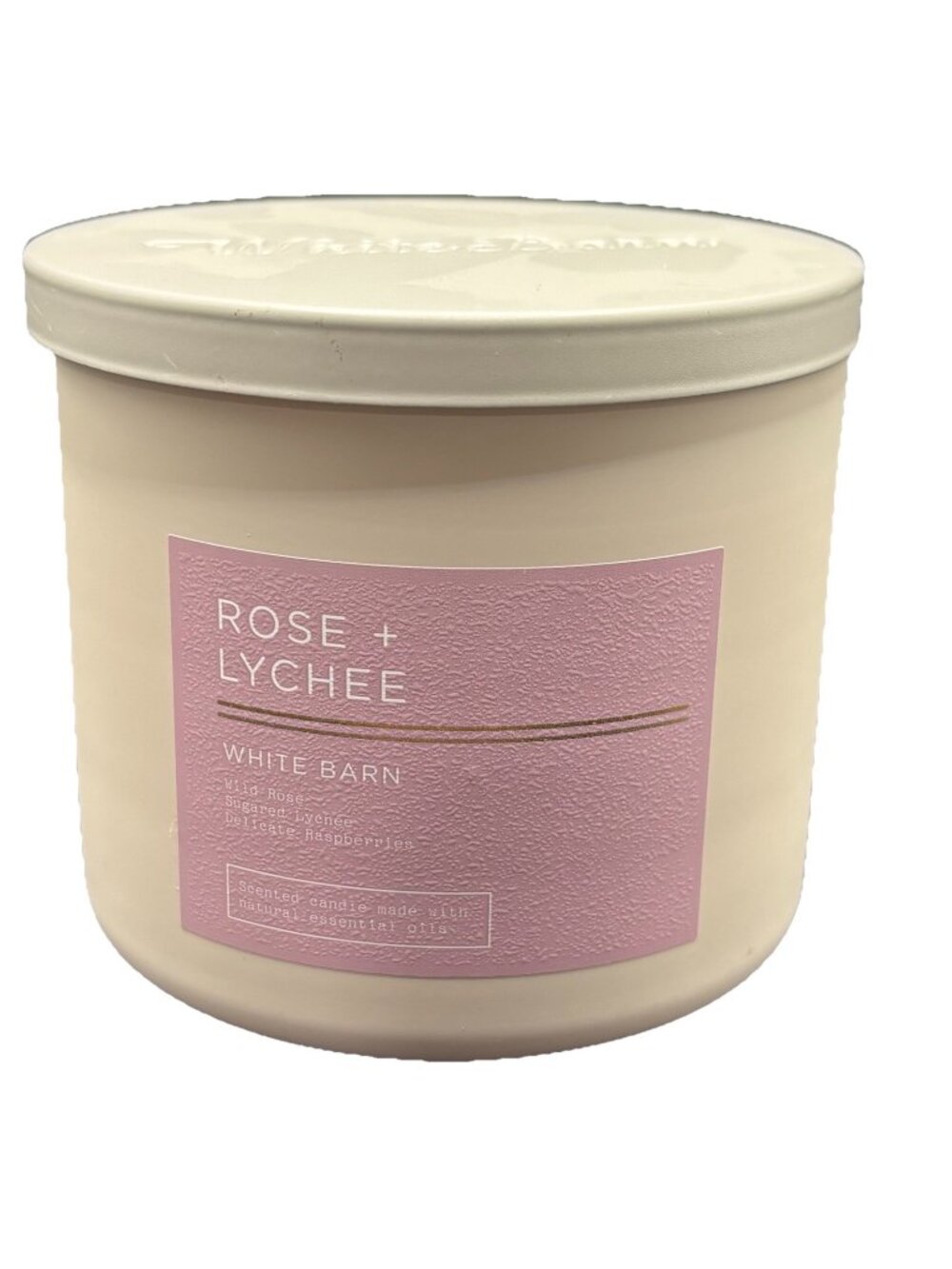 Bath & Body Works Rose Lychee 3 Wick Candle 14.5 oz White Barn Floral Fruity - Picture 1 of 13